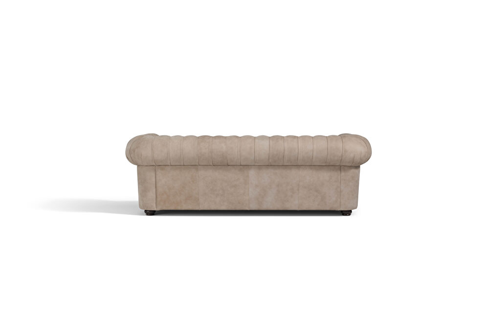 Sand leather tufted classic design sofa by Diven Living additional picture 4