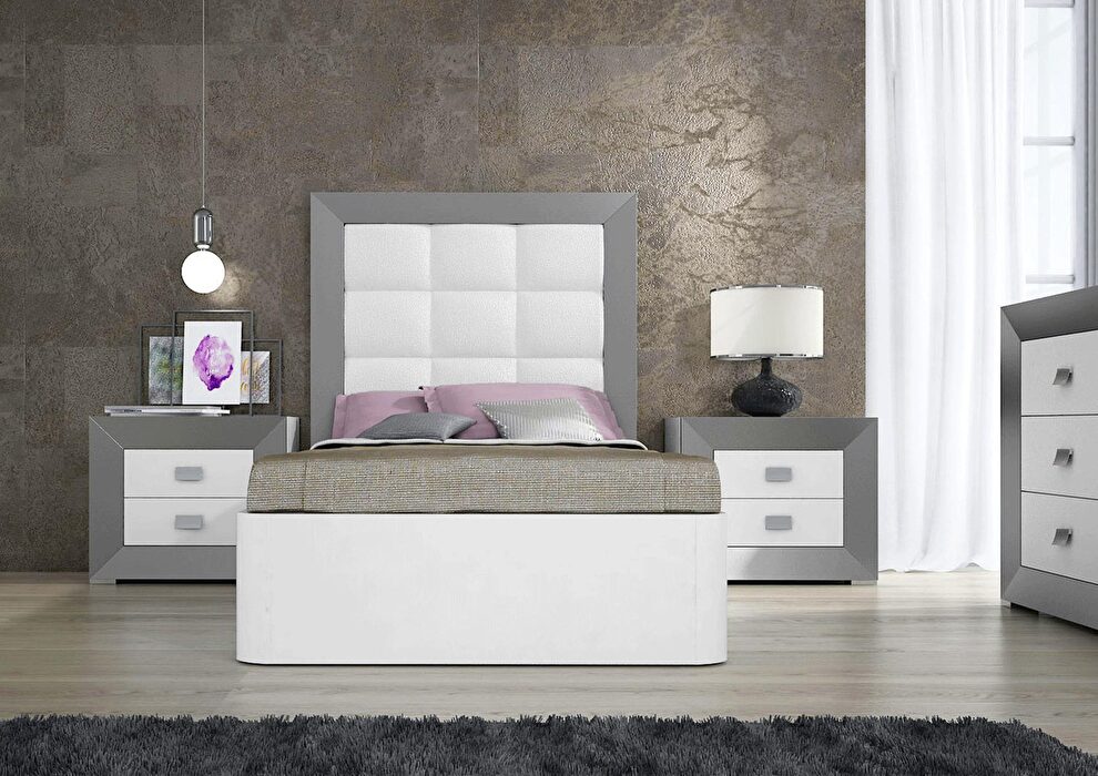 Contemporary white / gray storage platform bed by ESF additional picture 8