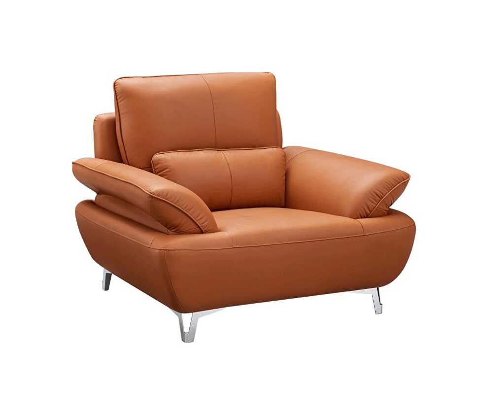Orange leather stylish modern low-profile sofa by ESF additional picture 11