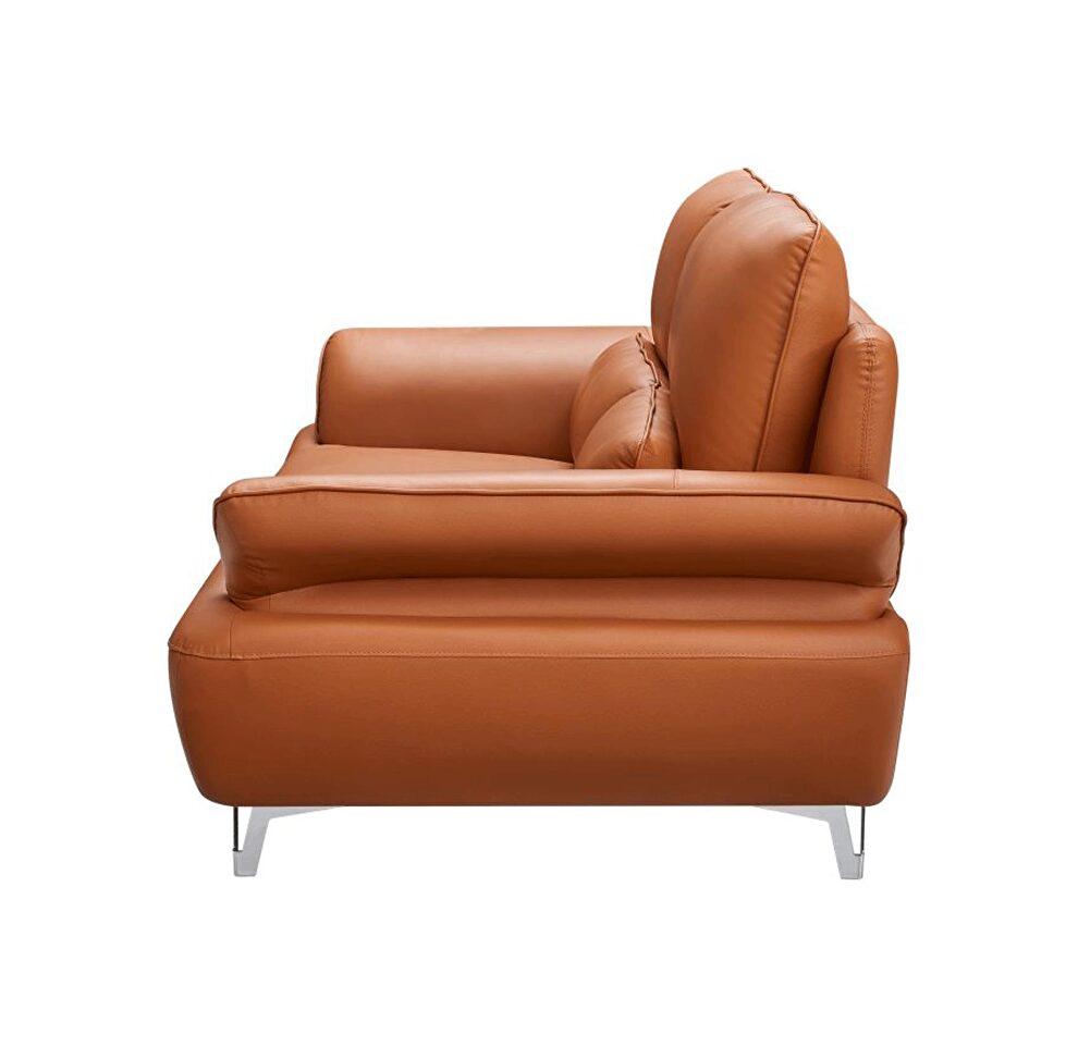 Orange leather stylish modern low-profile sofa by ESF additional picture 9