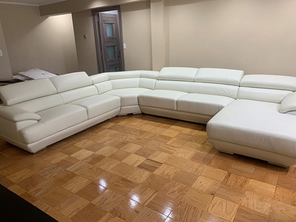 White large living room sectional sofa by ESF additional picture 4
