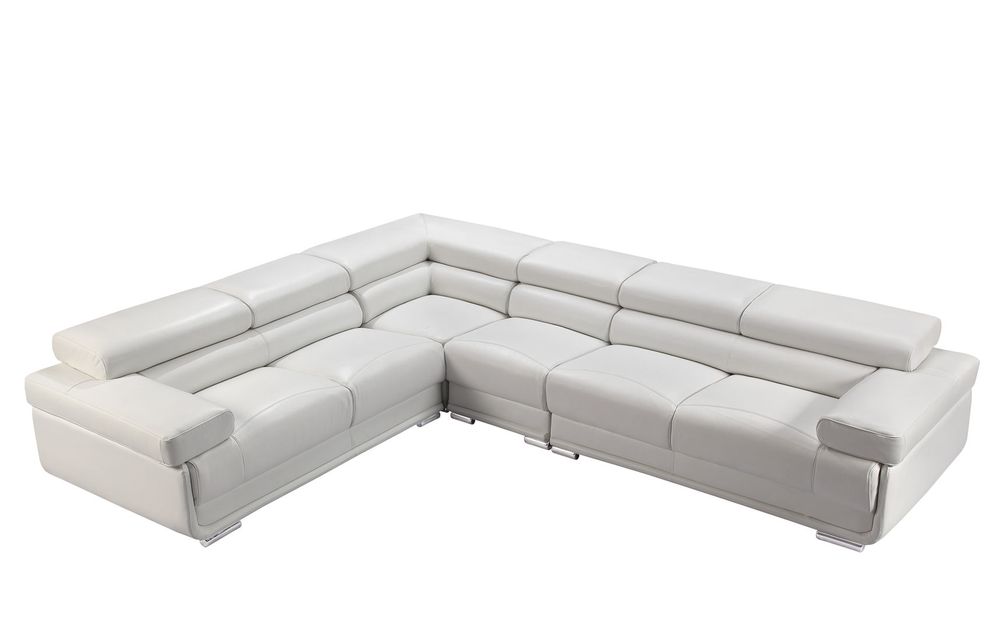 Modern white adjustable headrests sectional by ESF additional picture 2