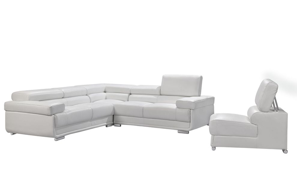 Modern white adjustable headrests sectional by ESF additional picture 3