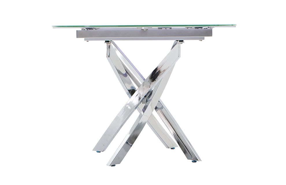 X-shaped chrome base / glass top dining table by ESF additional picture 3
