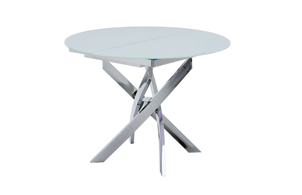 X-shaped chrome base / glass top dining table by ESF additional picture 5
