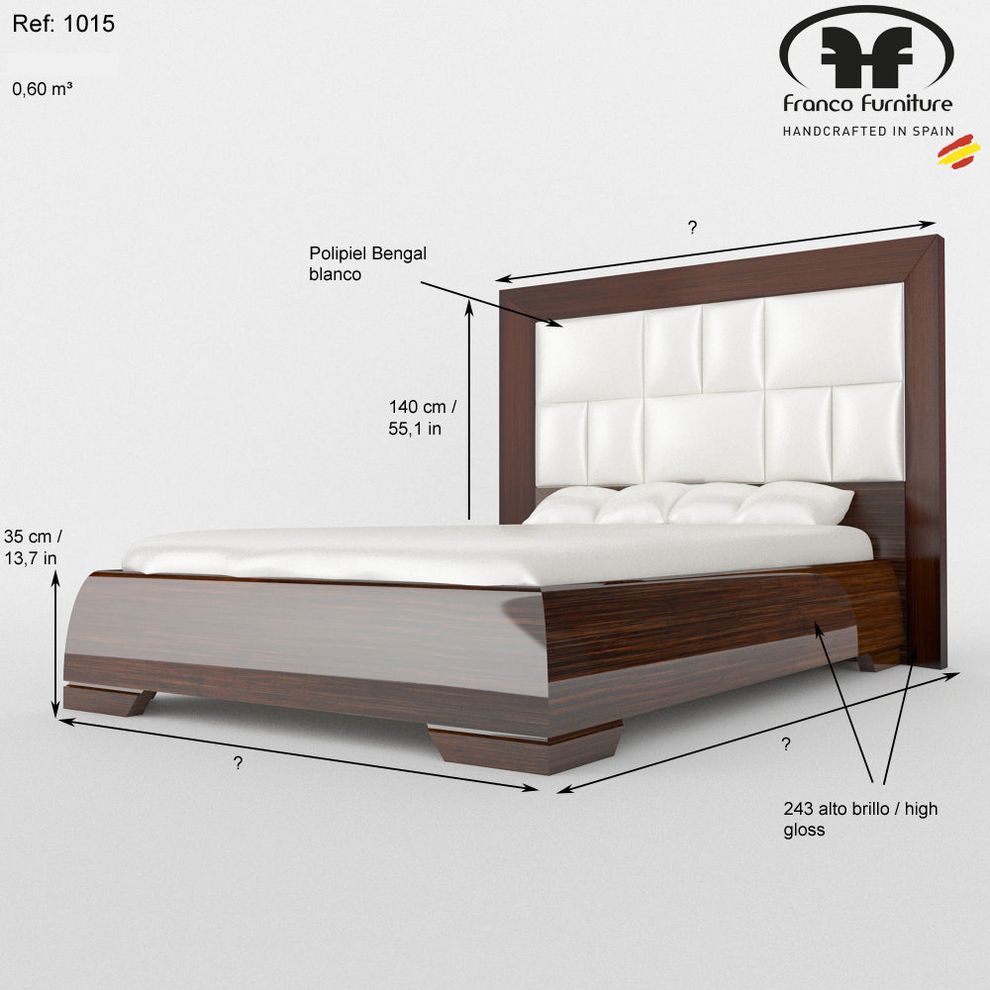 Walnut high-gloss lacquer Spain-made modern bedroom by Franco Spain additional picture 3