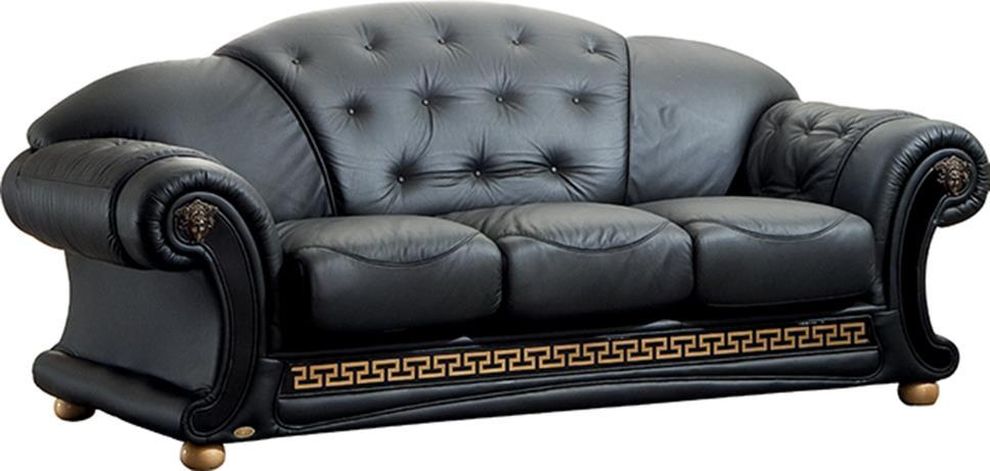 Black royal style tufted button design leather sofa by ESF additional picture 4