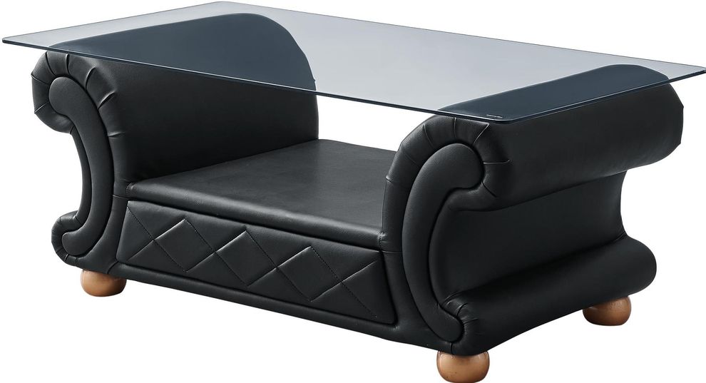 Black royal style tufted button design leather sofa by ESF additional picture 6
