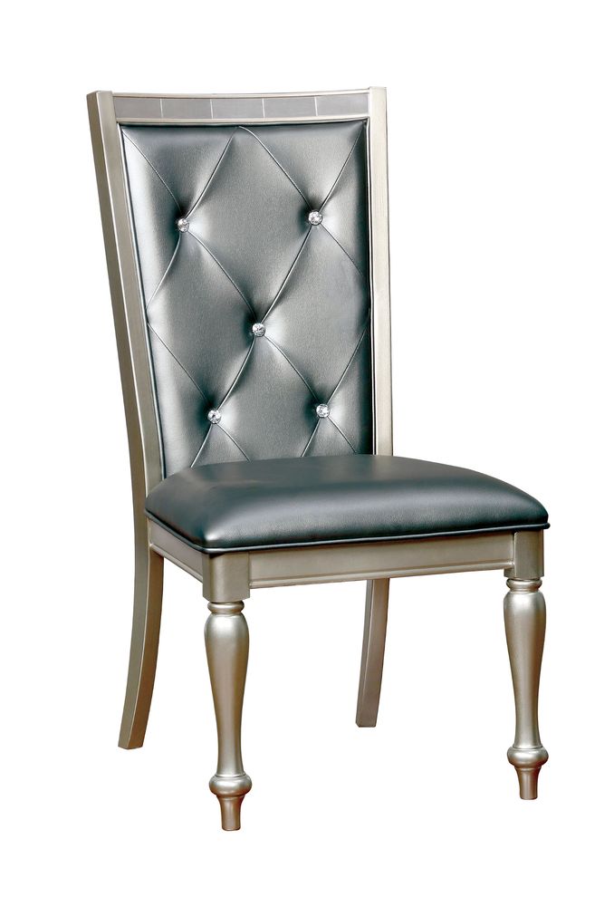 Silver gray glam style dining chair by Furniture of America additional picture 2