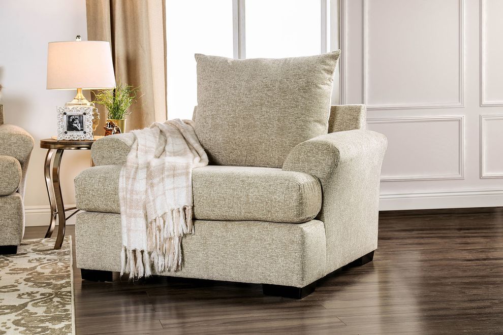 Transitional style beige woven fabric sofa by Furniture of America additional picture 8