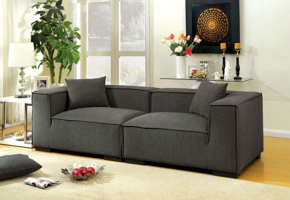 Modern 4pcs gray fabric low-profile sectional by Furniture of America additional picture 3