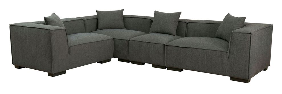 Modern 4pcs gray fabric low-profile sectional by Furniture of America additional picture 4