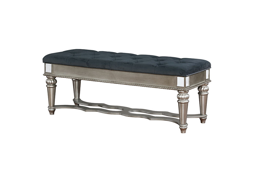 Silver/gray traditional bench by Furniture of America additional picture 4