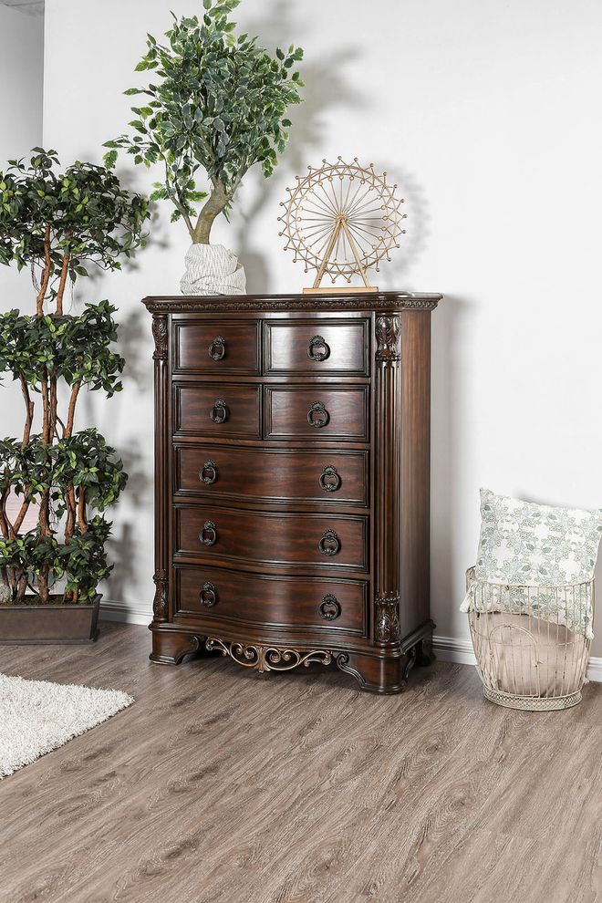 Brown cherry classical touch chest by Furniture of America additional picture 2