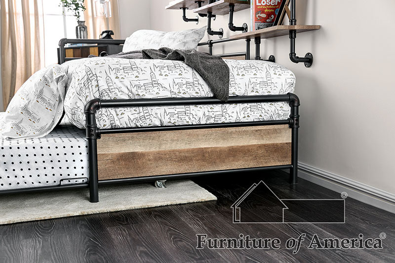Sand black water pipe design industrial daybed by Furniture of America additional picture 5