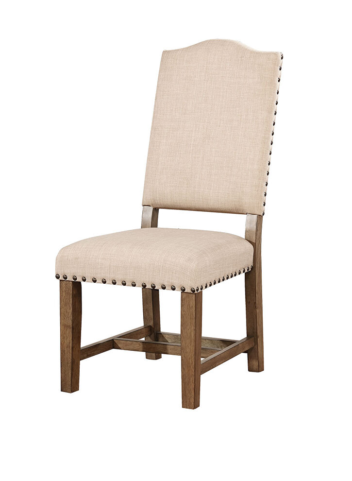 Beige upholstered seat transitional style dining chair by Furniture of America additional picture 2