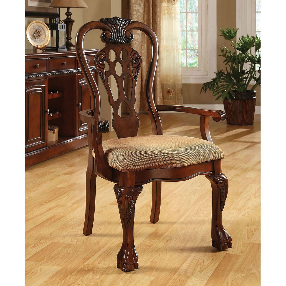 Traditional style cherry woof family size dining table by Furniture of America additional picture 6