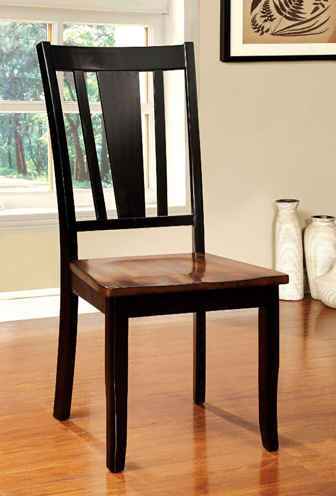 Black/ cherry transitional dining table w/ leaf by Furniture of America additional picture 2