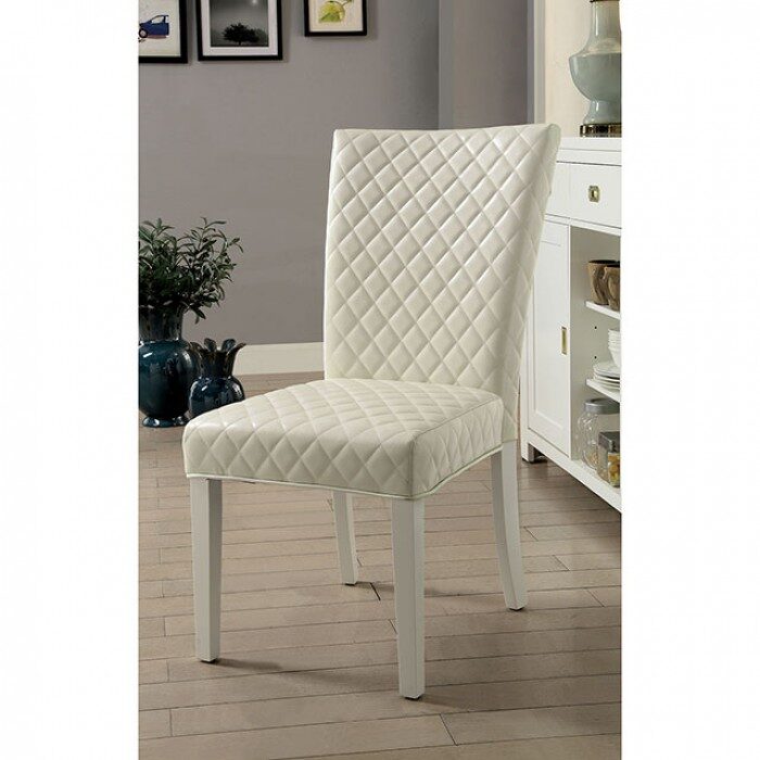 Diamond tufted design padded leatherette dining chair by Furniture of America additional picture 2