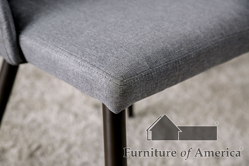 Gray linen-like fabric dining chair by Furniture of America additional picture 4