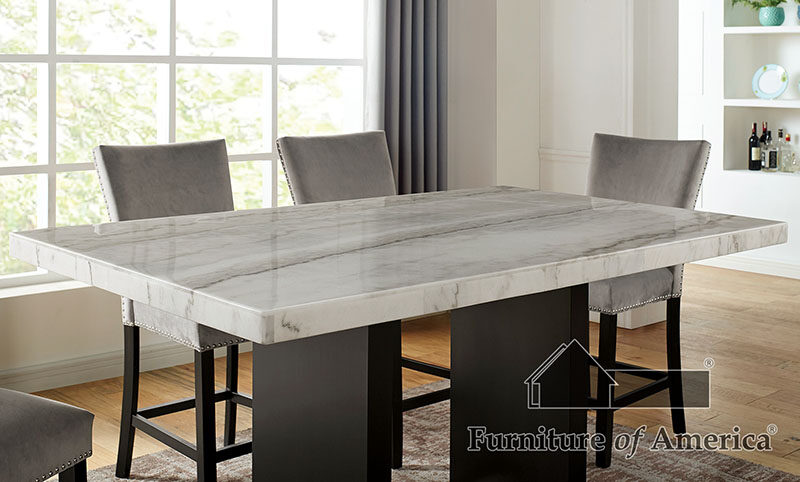 Gorgeous genuine marble top dining table by Furniture of America additional picture 4
