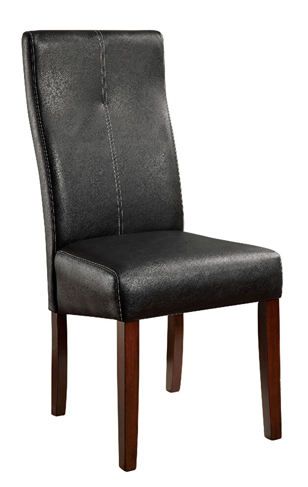 Brown cherry/ black transitional dining chair by Furniture of America additional picture 2