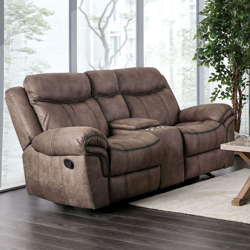Brown traditional reclining sofa by Furniture of America additional picture 12