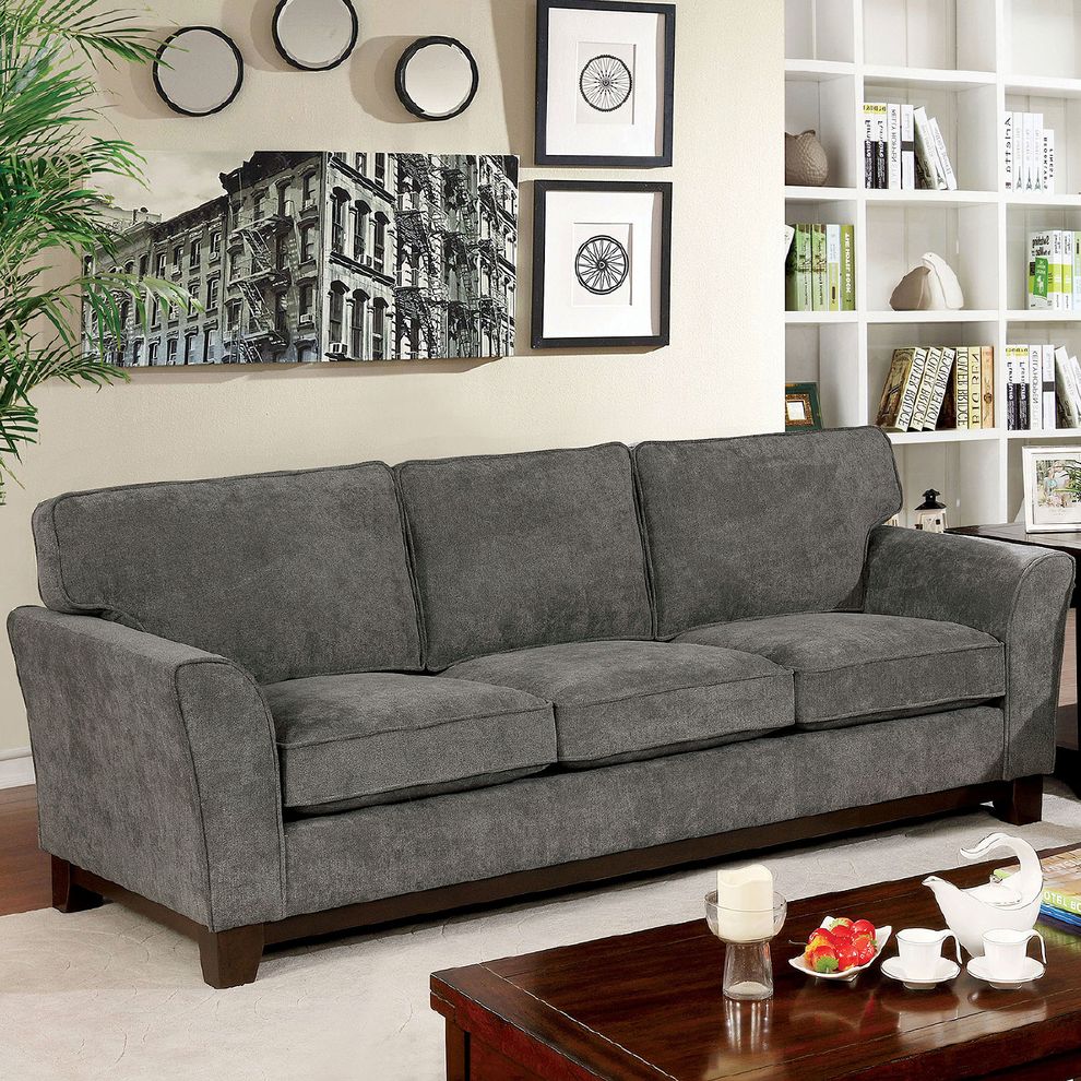 Gray caldicot transitional sofa by Furniture of America additional picture 2