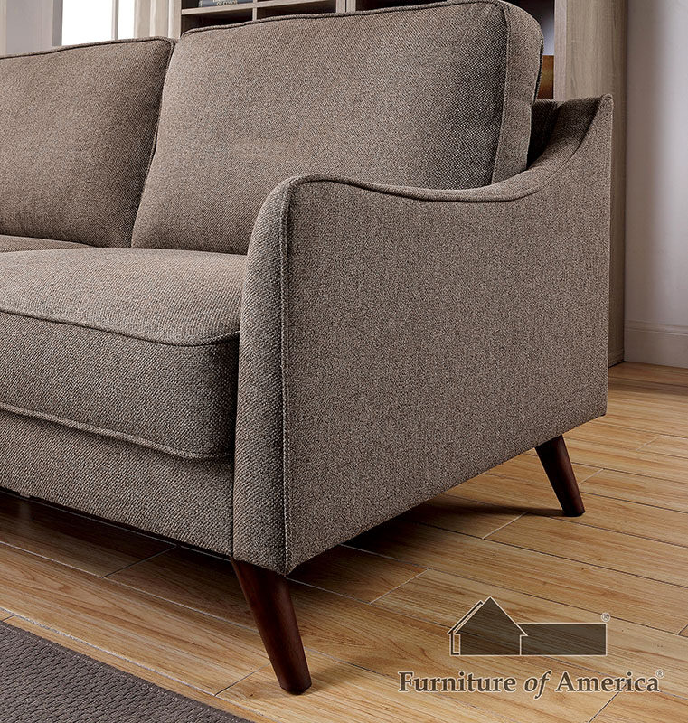 Light brown linen-like fabric transitional sofa by Furniture of America additional picture 8