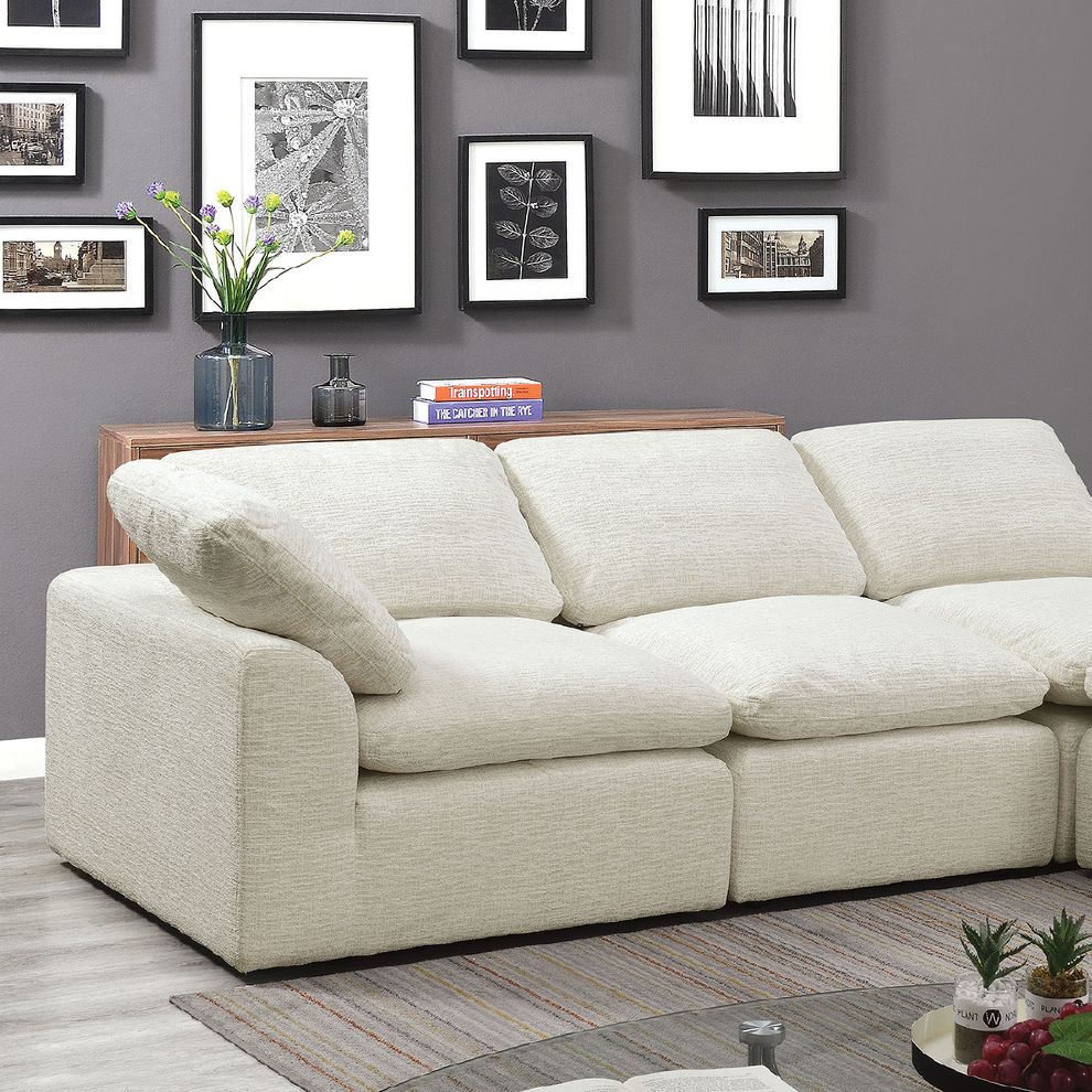 Joel S Cream Sectional Sofa CM6974BG4SEAT Furniture Of America Modular
