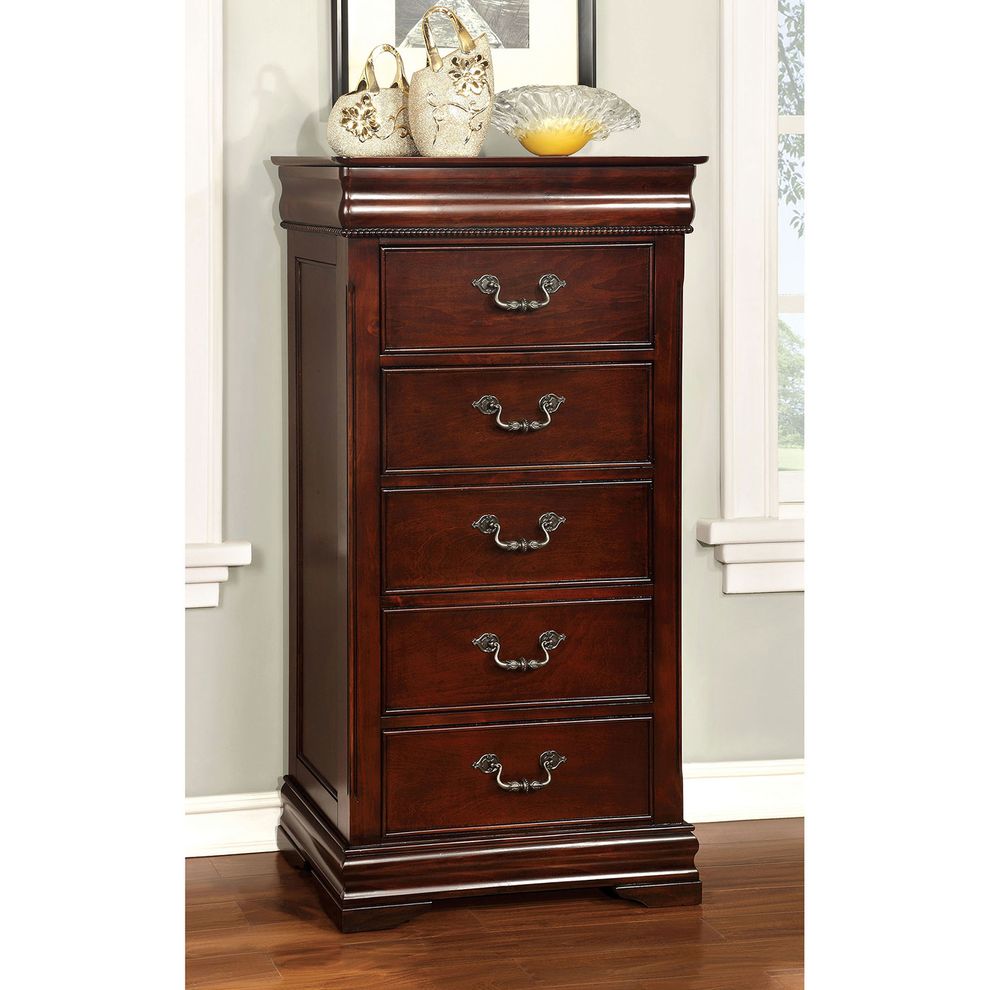 English style cherry wood finish lingerie chest by Furniture of America additional picture 4