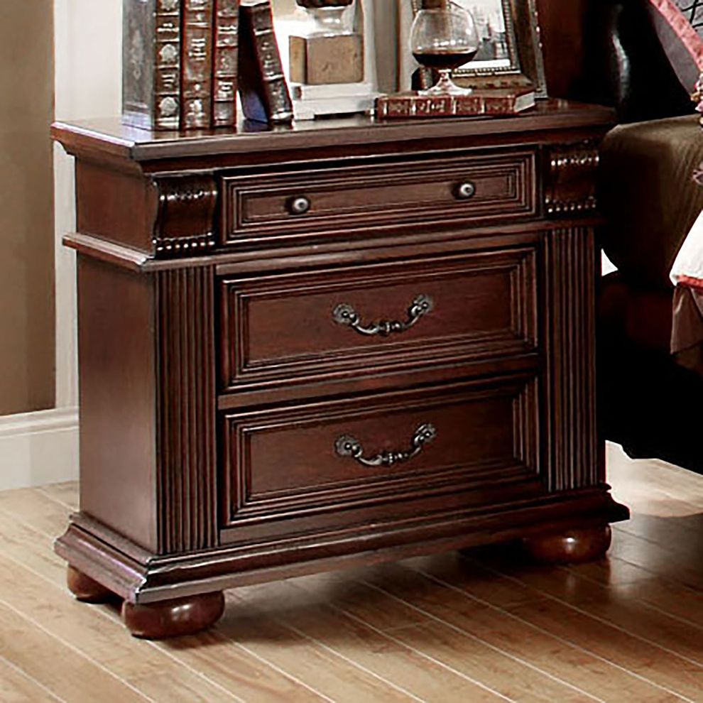 English style traditional dark cherry queen bed by Furniture of America additional picture 6