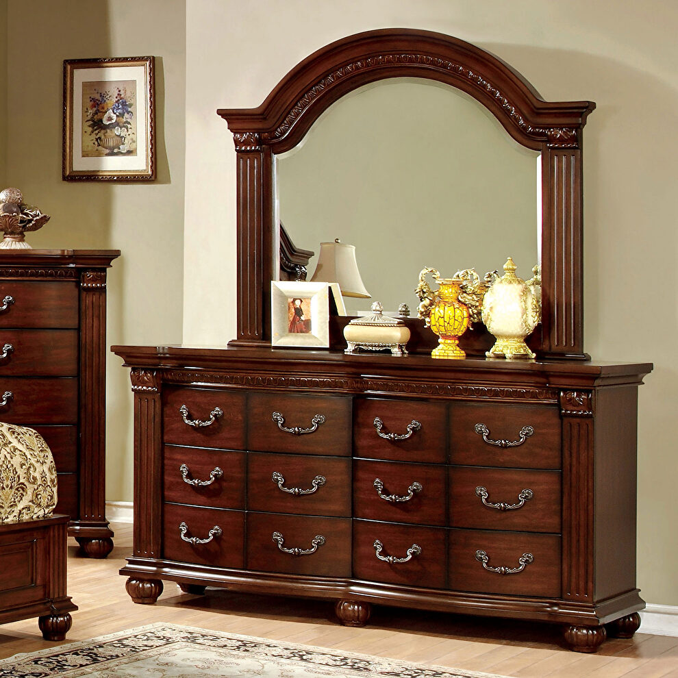 Traditional style cherry finish queen bed by Furniture of America additional picture 6
