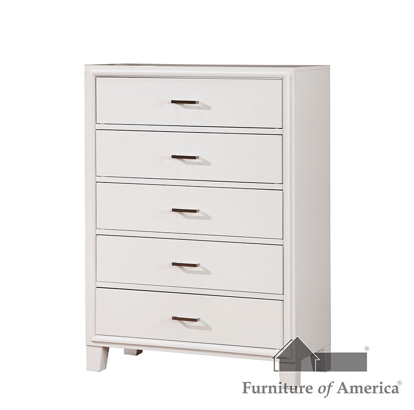White finish solid wood transitional style chest by Furniture of America additional picture 2