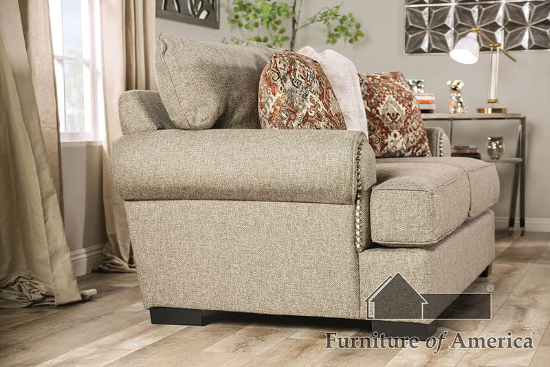 Transitional-style american-built gray finish loveseat by Furniture of America additional picture 8