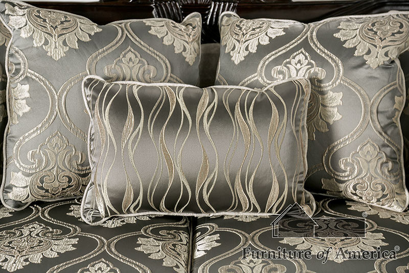 Traditional style beige/ silver chenille fabric sofa by Furniture of America additional picture 10