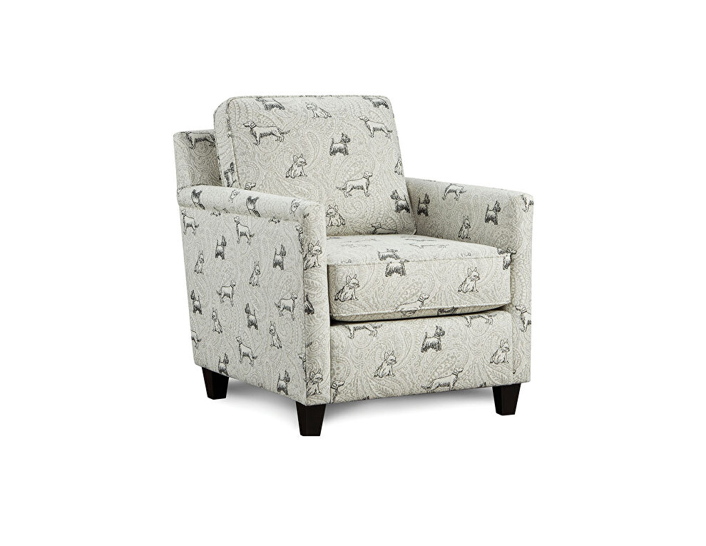 Modern squared design chenille chair by Furniture of America additional picture 2