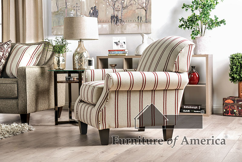 Striped fillmore transitional chair by Furniture of America additional picture 3