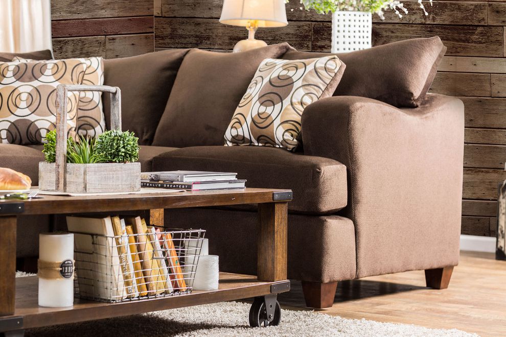 US-made oversized chocolate fabric sectional by Furniture of America additional picture 5