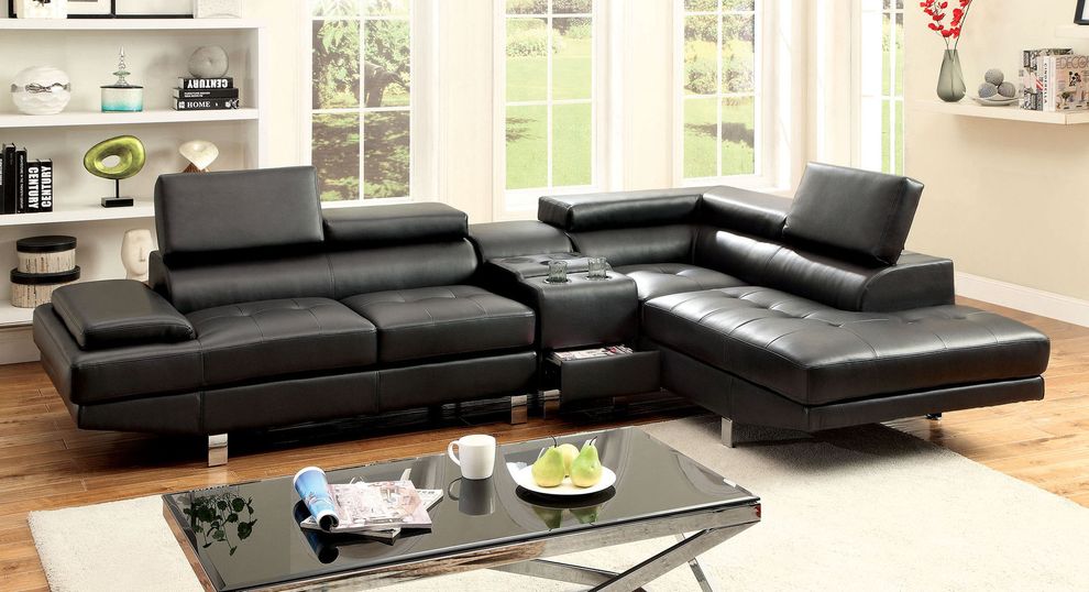 2pcs sectional in contemporary style by Furniture of America additional picture 2