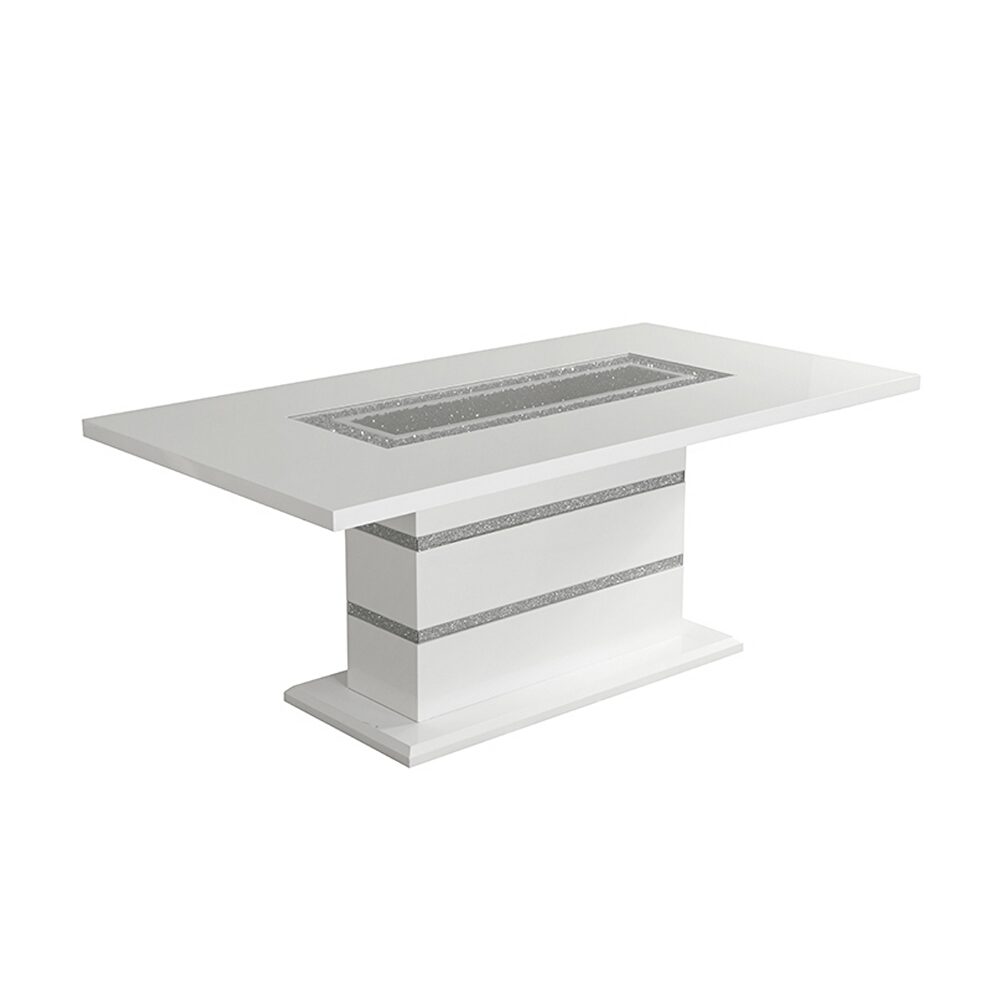 Silver glitter glam style dining table by Global additional picture 3