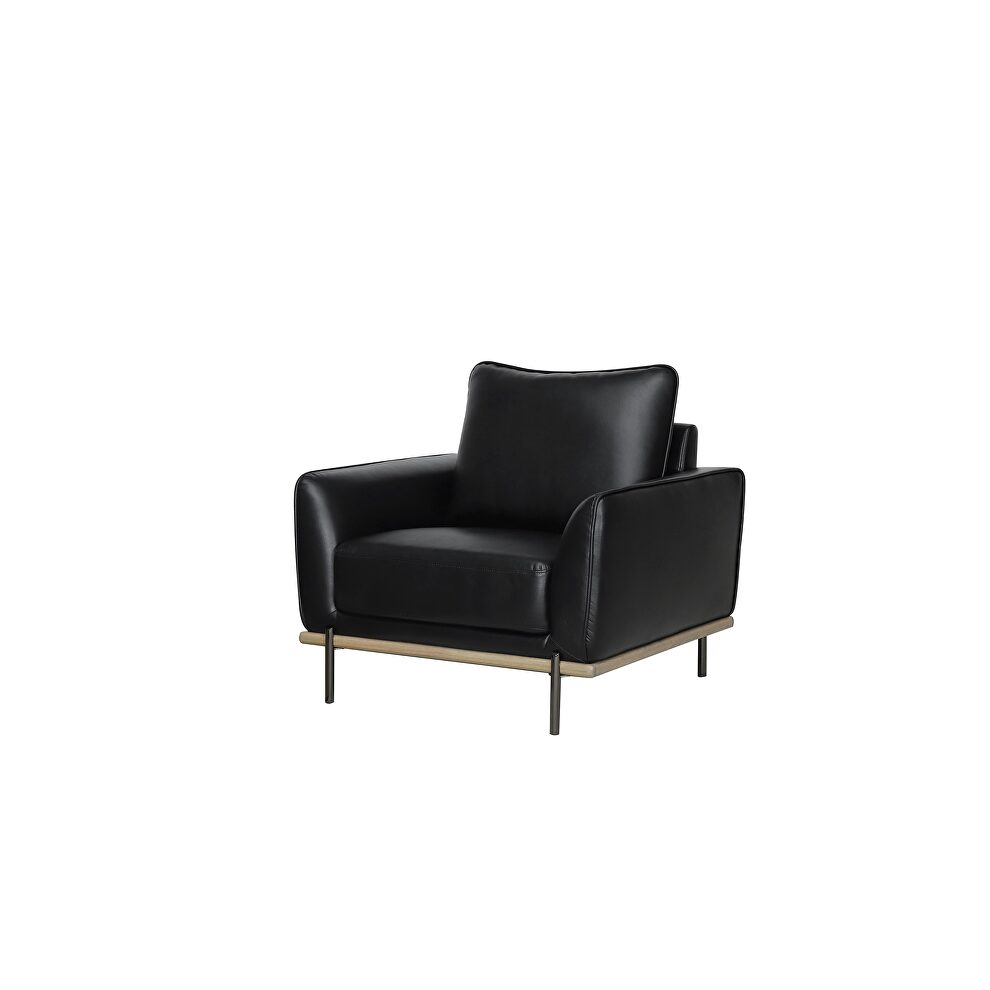 Black leather gel low profile contemporary chair by Global additional picture 2