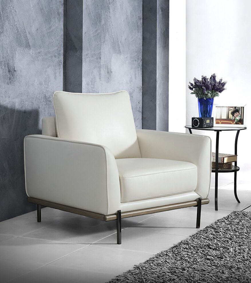 White leather gel low profile contemporary sofa by Global additional picture 2