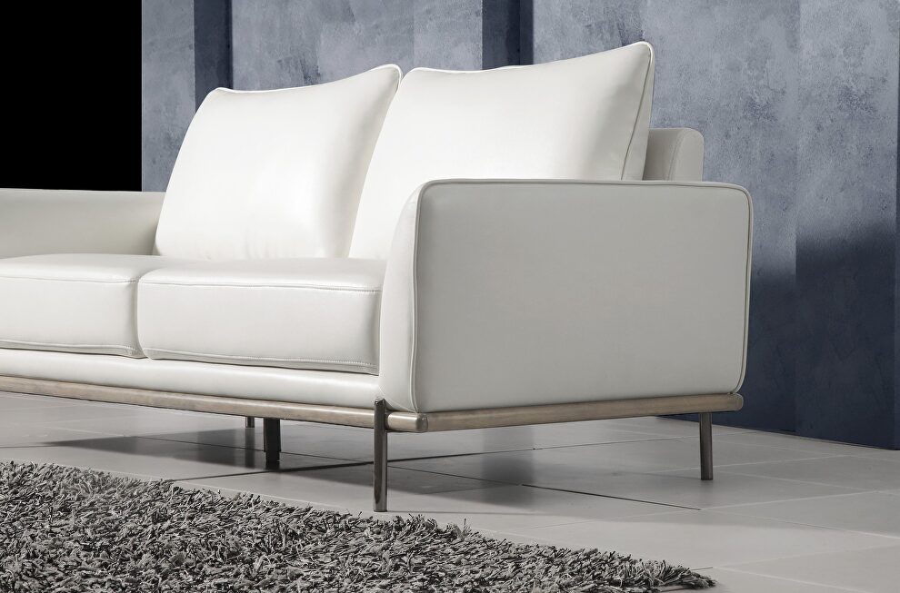 White leather gel low profile contemporary sofa by Global additional picture 3