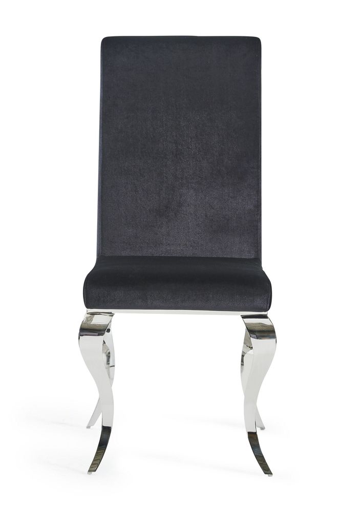 Chrome/black modern dining chair by Global additional picture 2