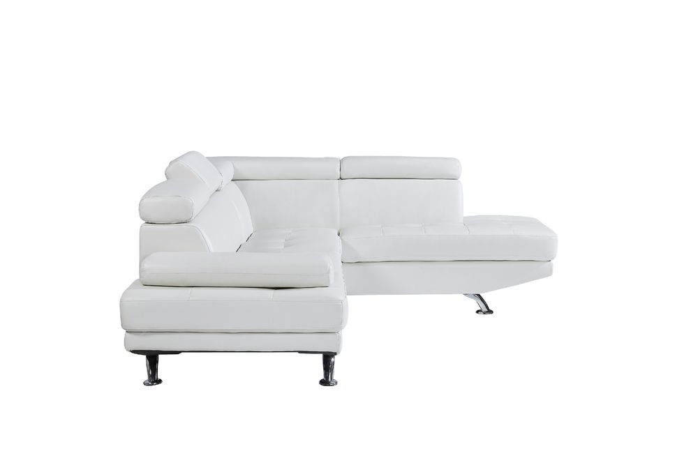 White adjustable headrests sectional sofa by Global additional picture 2