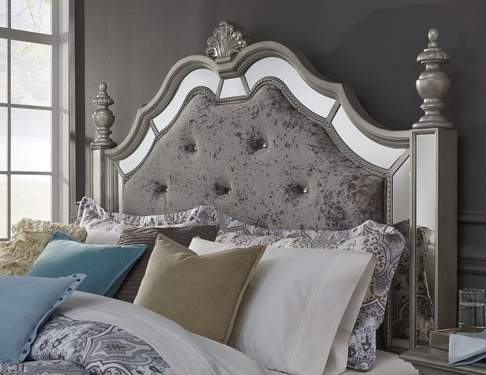 Diana Silver Queen Size Bed, Diana Queen Bedroom Set