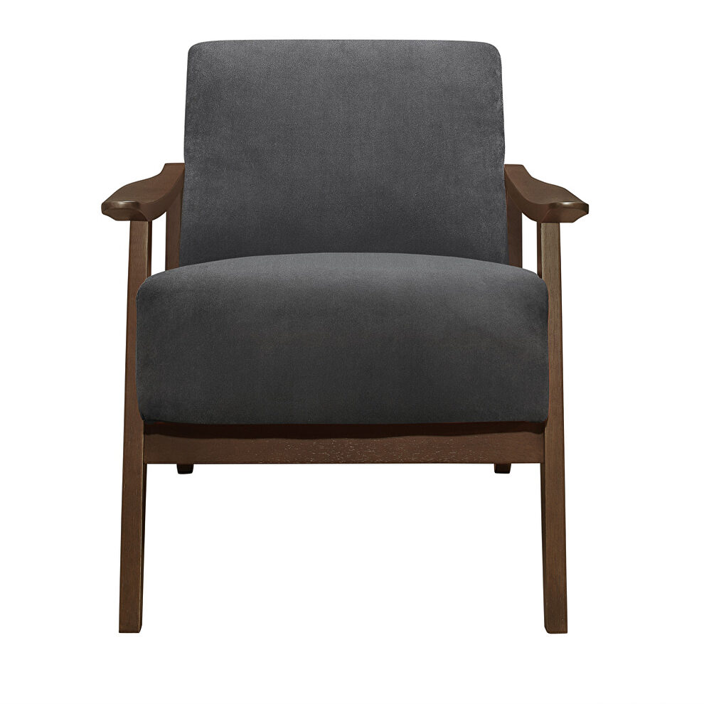 Dark gray velvet accent chair by Homelegance additional picture 4