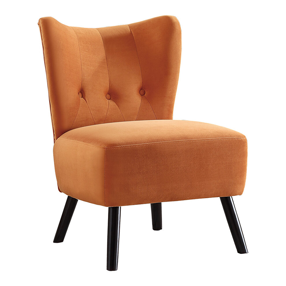 Orange velvet upholstery accent chair by Homelegance additional picture 3