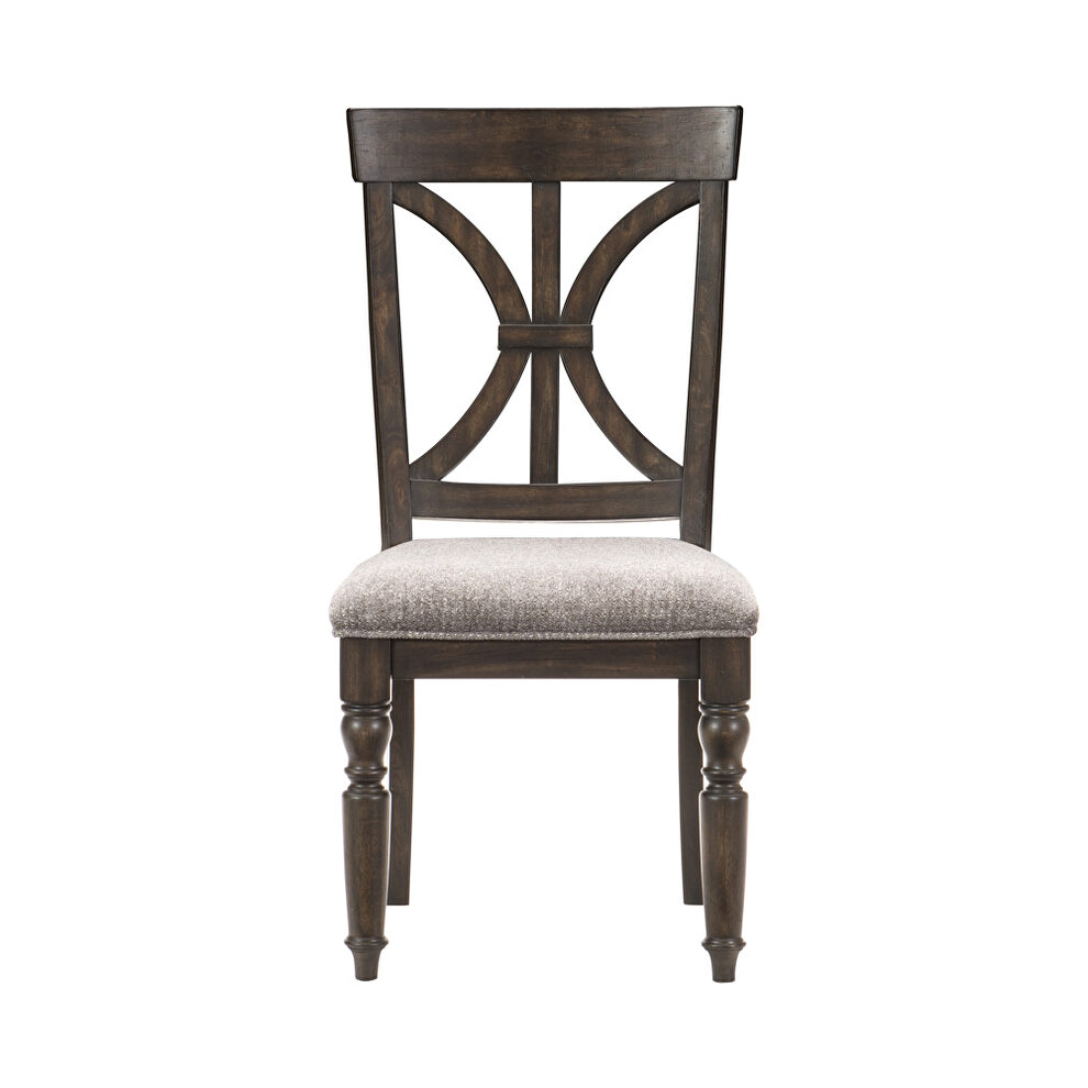 Driftwood charcoal finish and gray fabric upholstery side chair by Homelegance additional picture 2